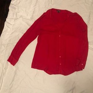Express blouse,Sz L, red button up